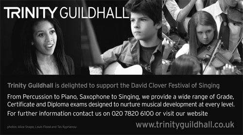 Trinity Guildhall is delighted to support the David Clover Festival of Singing